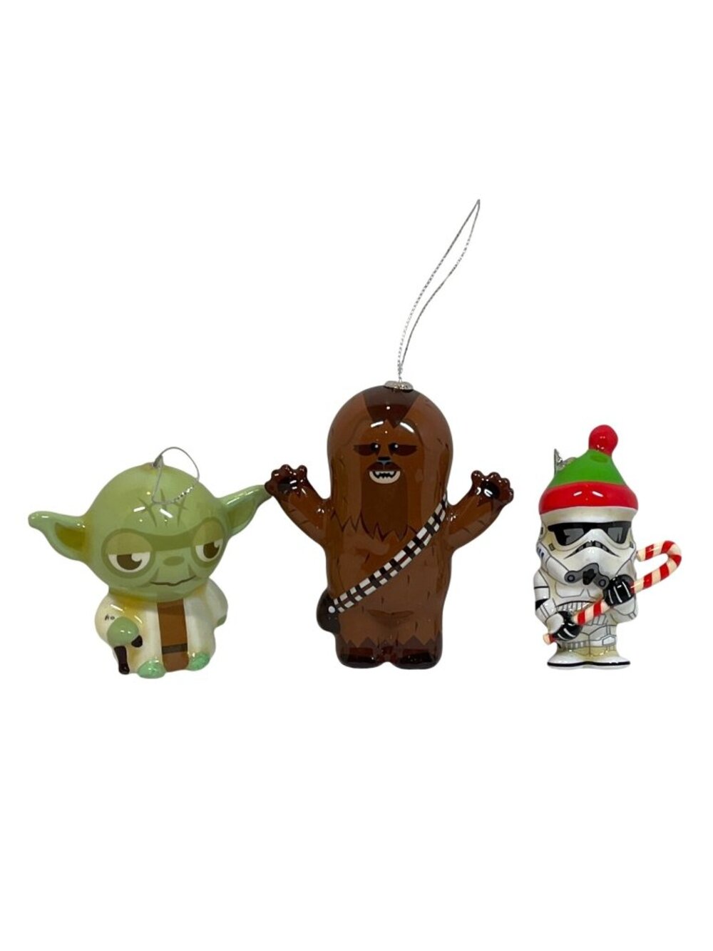 Star Wars Yoda Chewbacca & Stormtrooper Christmas Ornaments Figurines Set Of 3